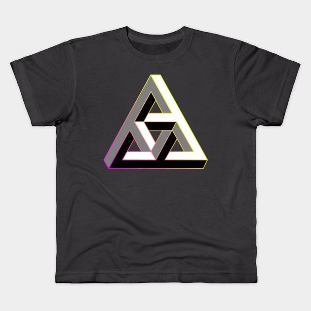 Even more impossible triangle with magenta to yellow gradient edge Kids T-Shirt by TRIME